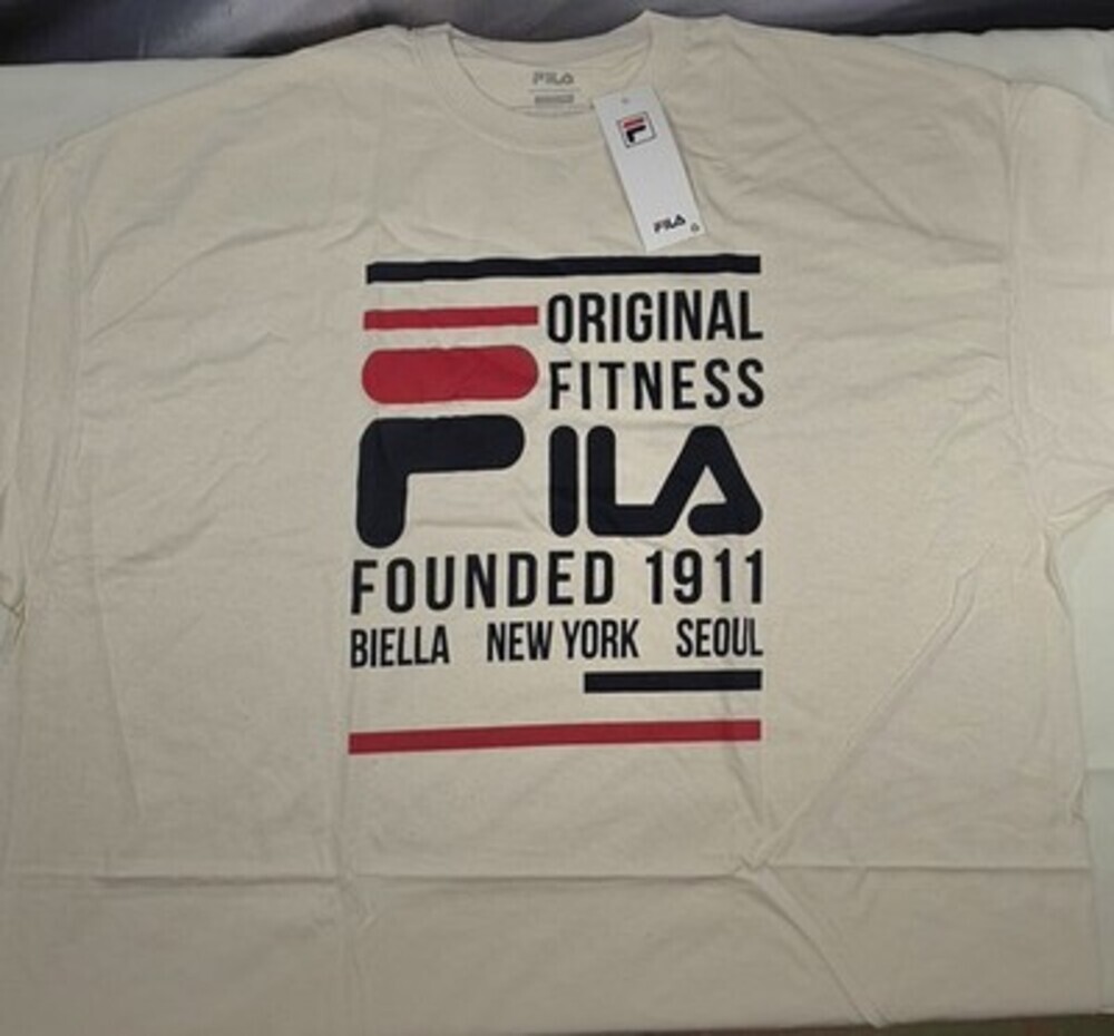 NWT Fila Original Fitness Founded 1911 Biella New York Seoul Graphic T-LARGE